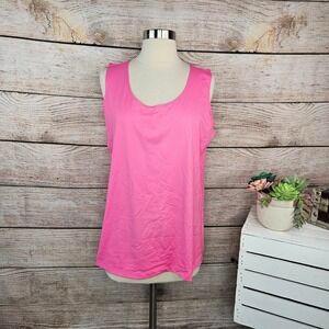 Pink Sleeveless Tank Top‎ Casual Layering Activewear Basic Comfy